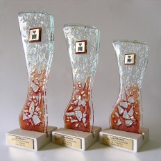 Glass art trophy award